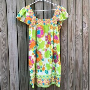 Milly Silk Dress in Multi-Color Floral Print Sz 2